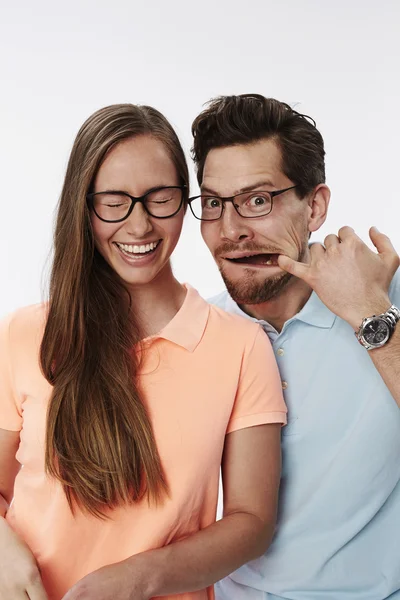 Fun couple being silly — Stock Photo, Image