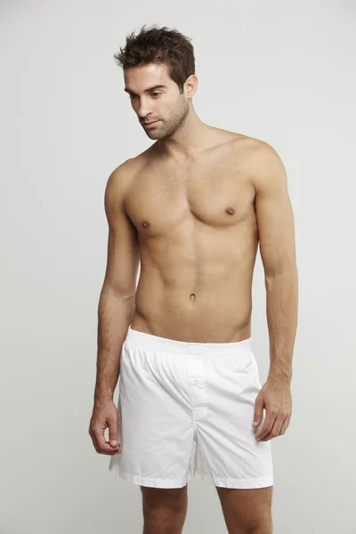 Man in boxer shorts posing — Stock Photo, Image