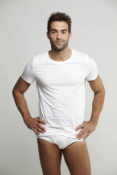 Man in underpants posing — Stock Photo, Image