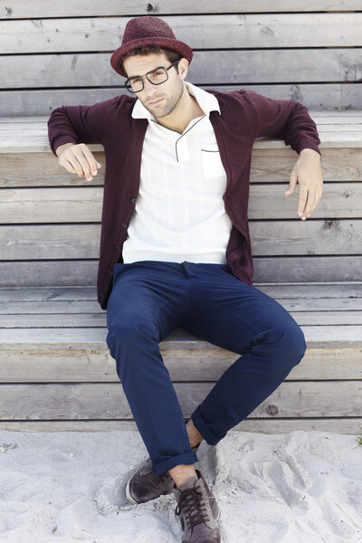 Man sitting on beach