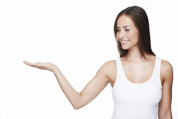 Woman with arm out — Stock Photo, Image