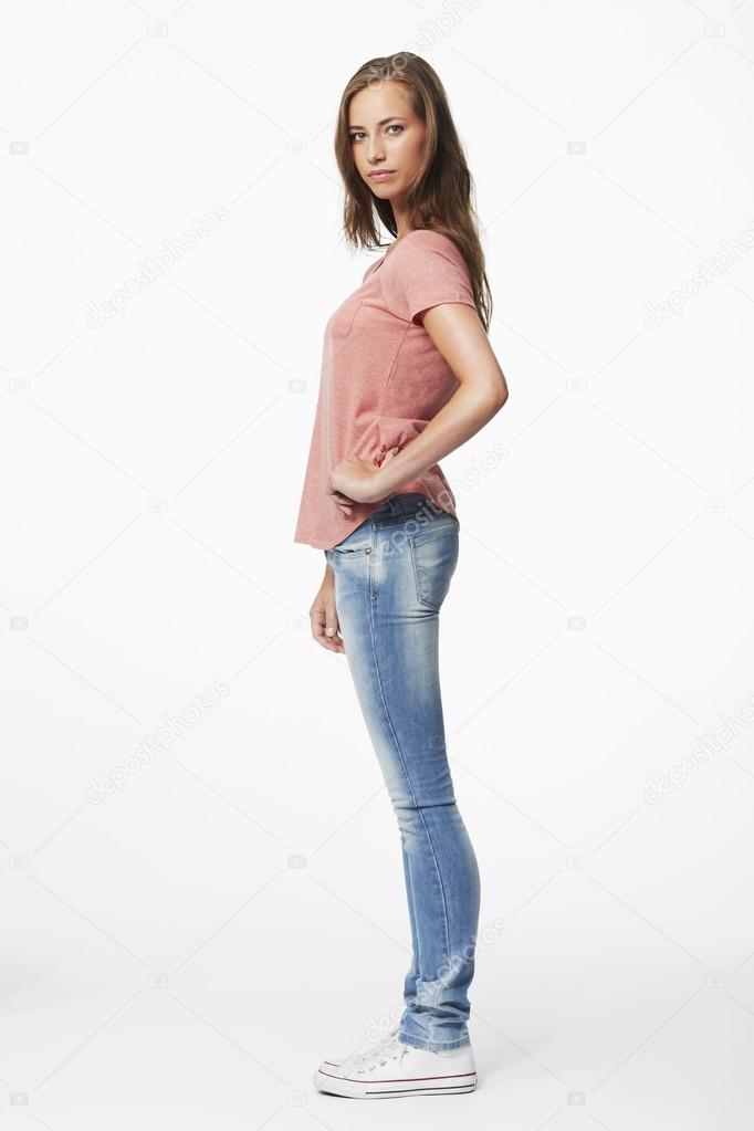 Woman posing in studio