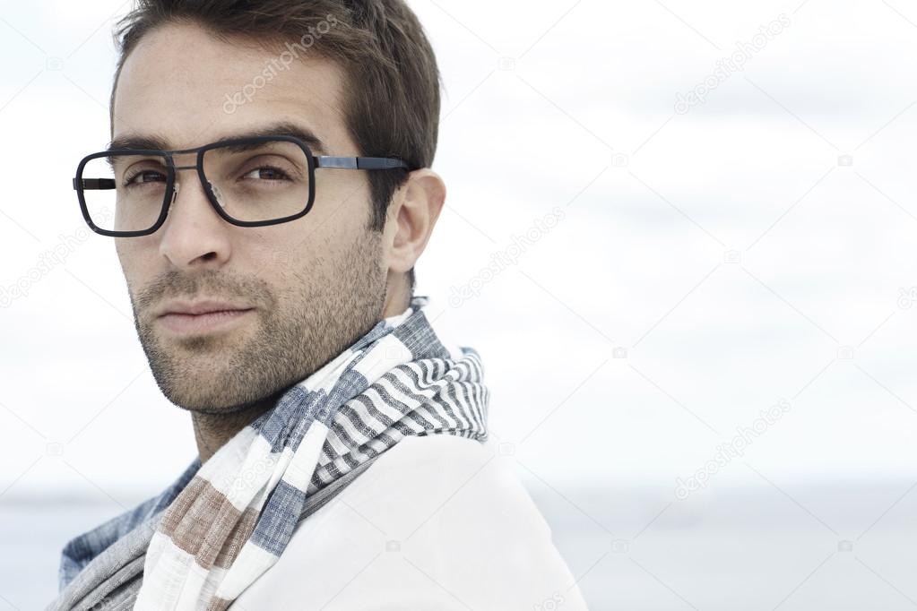 Man wearing scarf