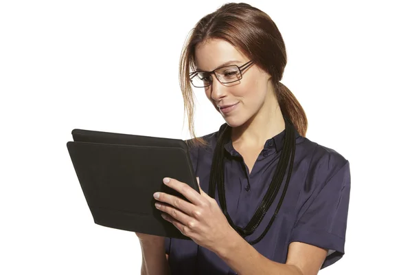 Woman using a digital tablet — Stock Photo, Image