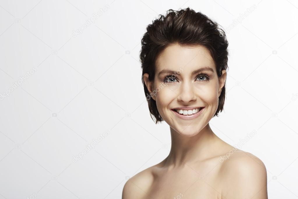 Beautiful model smiling