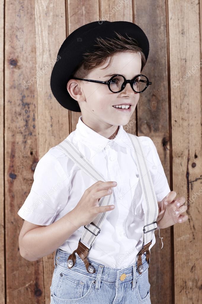 Boy wearing spectacles