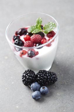 Taze yoğurt kavanoz