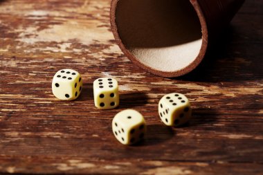 Lucky dice on table clipart