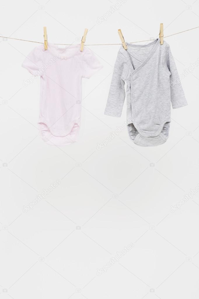 Pink and grey babygro