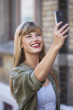 kadın selfi için poz