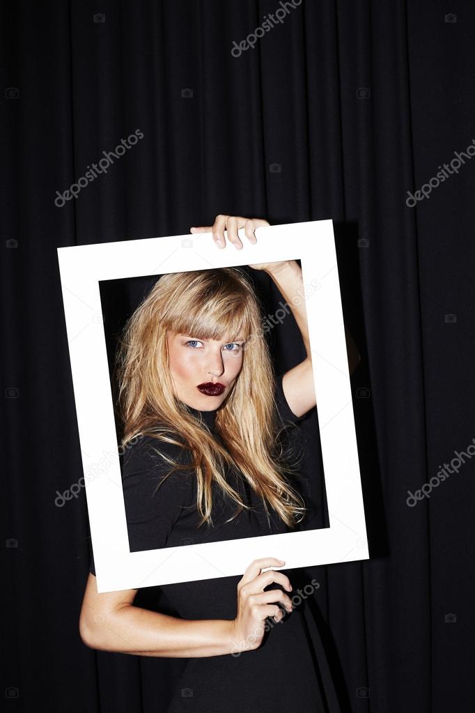 woman posing in frame