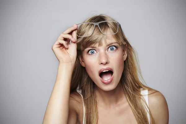 Wide eyed young student — Stock Photo, Image