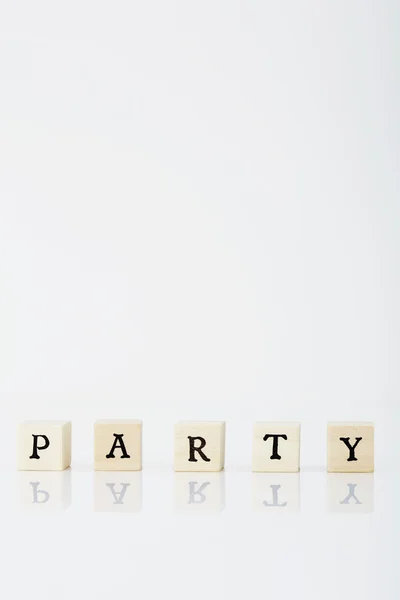 Scrabble tiles spell 'Party' — 图库照片