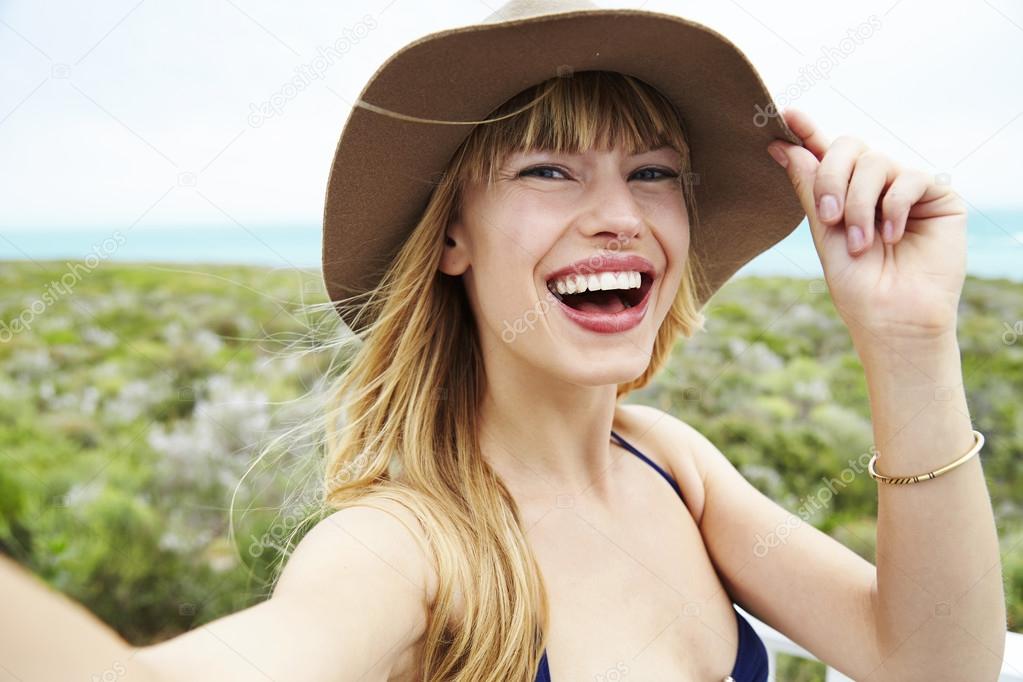 Laughing young woman