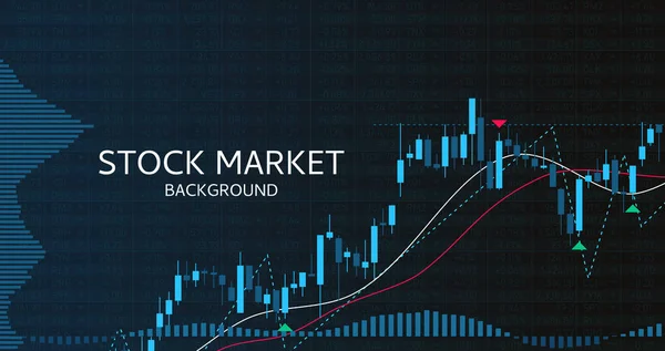 Aktiemarknaden Ljusstake Diagram Vektor Illustration Köp Och Sälj Indikatorer För — Stock vektor