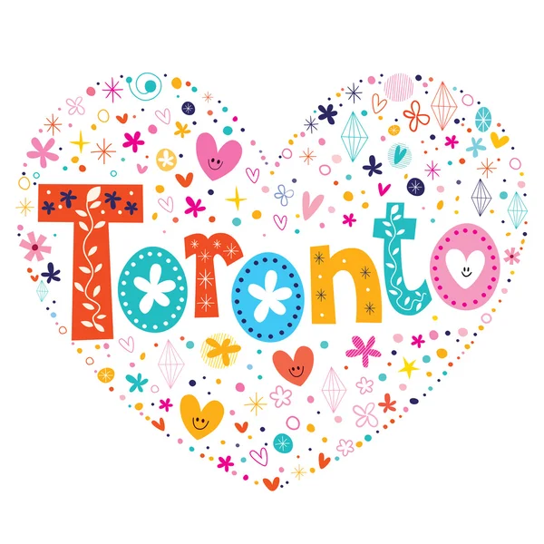 Toronto hart vormige type belettering vector design — Stockvector