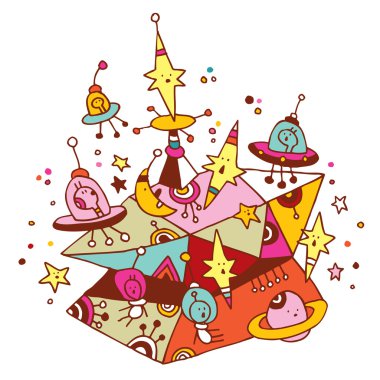 Uzay Evren illüstrasyon