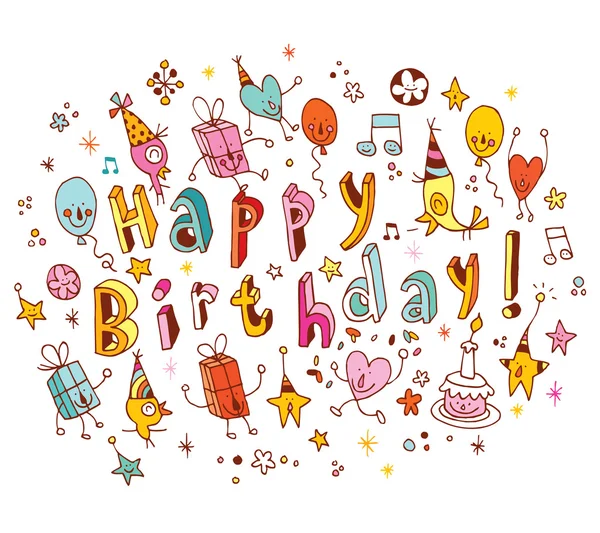 Happy birthday greeting card — Stock Vector