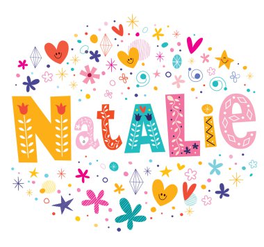 Dekoratif yazı tipi tasarım Natalie kız adı