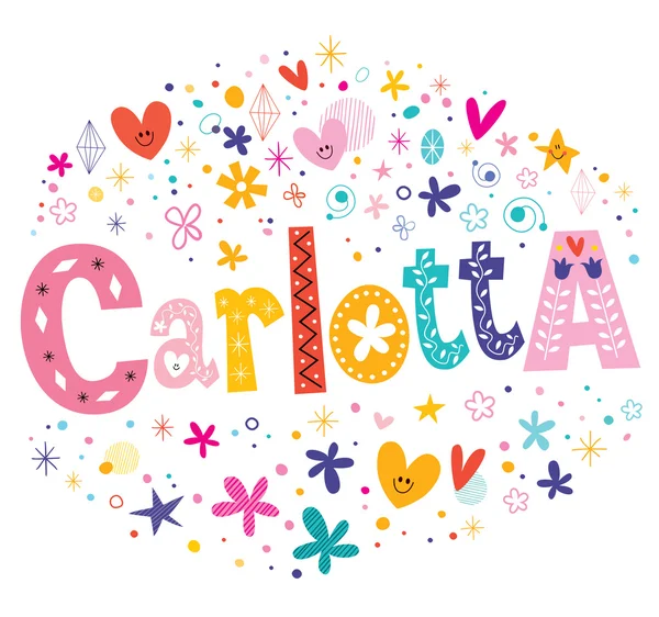 Carlotta nombre de pila femenino — Vector de stock