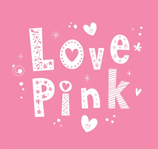 Love pink lettering design — Stock Vector