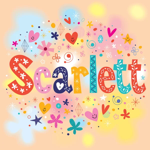 Μοναδικά γράμματα το όνομα Σκάρλετ κορίτσια — Διανυσματικό Αρχείο