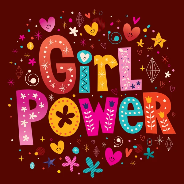Girl power einzigartiges Schriftzug-Design — Stockvektor