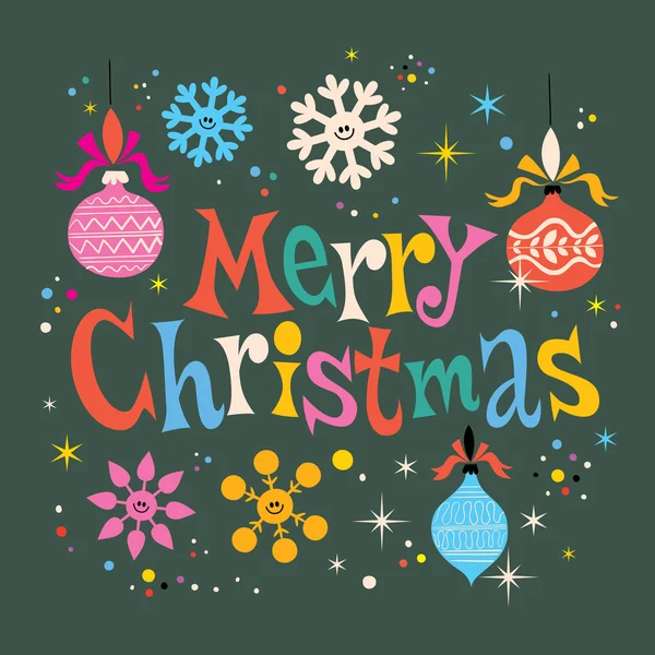 Merry Christmas retro gratulationskort — Stock vektor