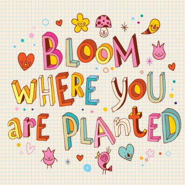 Bloom nerede tasarım yazı elle çizilmiş ekilir