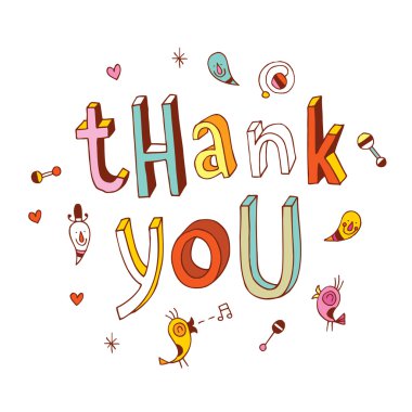 Teşekkür ederim elle çizilmiş tasarım yazı