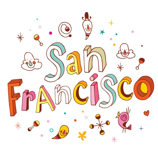 San Francisco design unique lettrage à la main — Image vectorielle