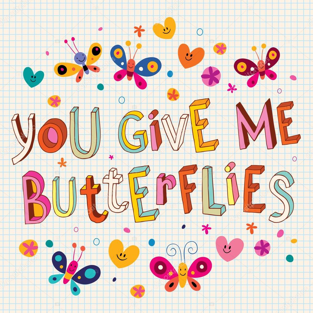 You give me butterflies Stock Illustration by ©Aliasching 123893968