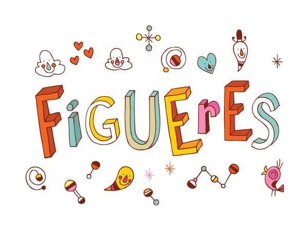 Figueres unikátní nápis design — Stockový vektor
