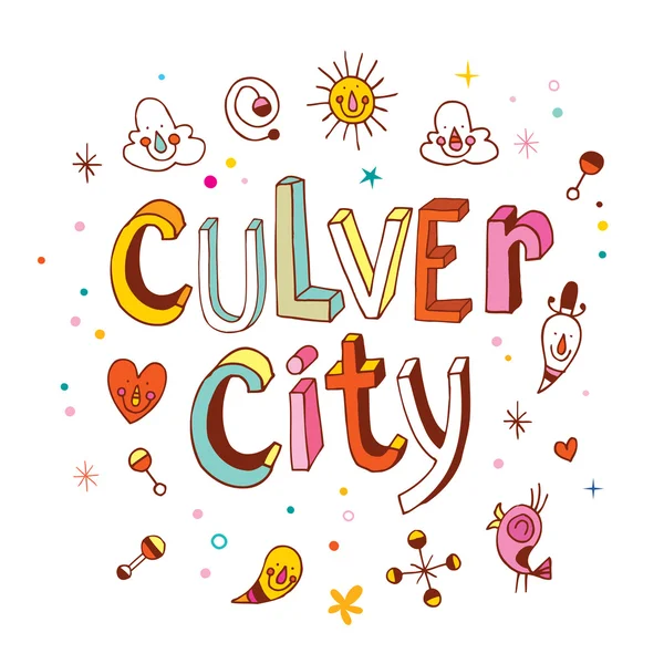 Culver city einzigartiges Schriftzug-Design — Stockvektor