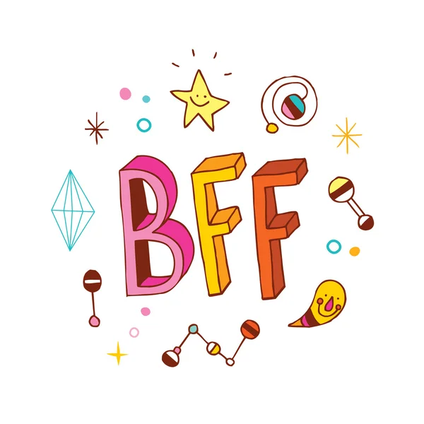 BFF - Los mejores amigos para siempre — Vector de stock