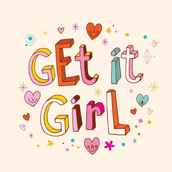 Get it girl motional learning design — стоковый вектор