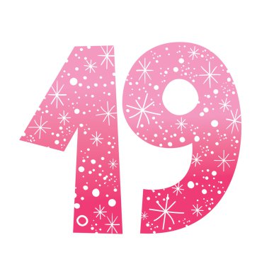 Dekoratif kutlama sayı on dokuz