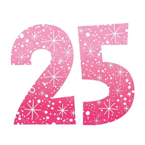 Celebratory number twenty-five — Stock Vector