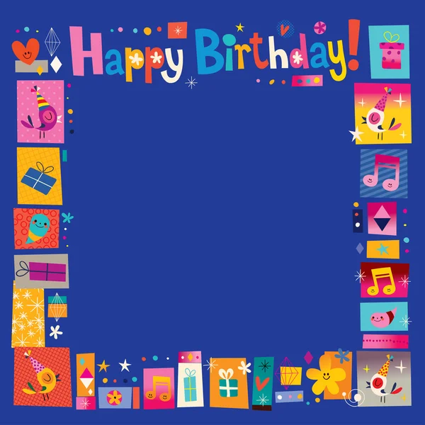 Happy Birthday decorative celebratory frame — Stock Vector