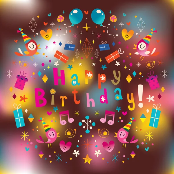 Happy Birthday greeting card — Stock Vector