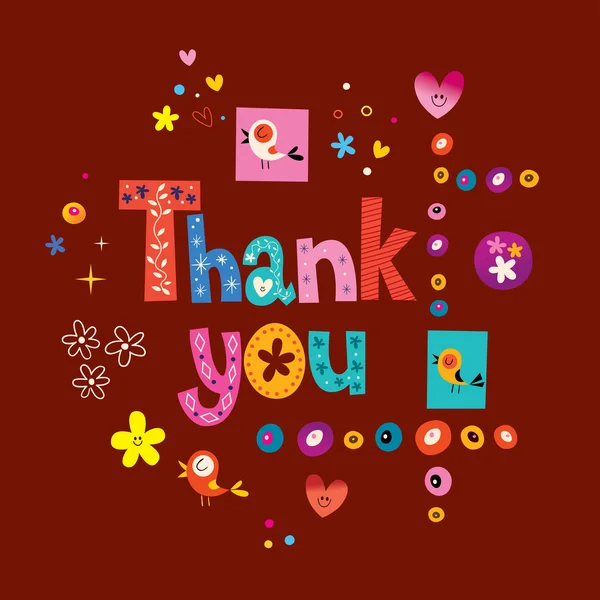 Thank you greeting card — Stock Vector