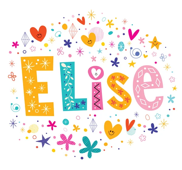 Elise meninas nome decorativo lettering tipo design — Vetor de Stock