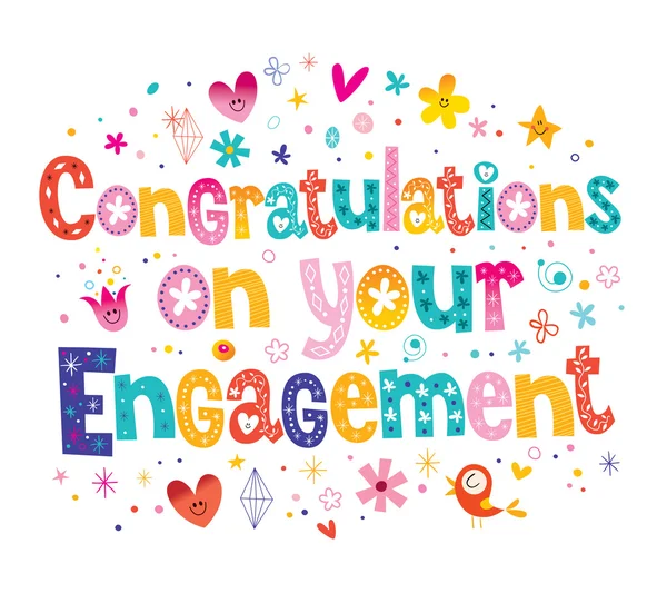 Congratulations on your engagement card — Stock Vector