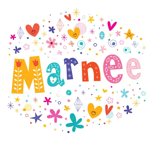 Marnee meninas nome decorativo lettering tipo design —  Vetores de Stock