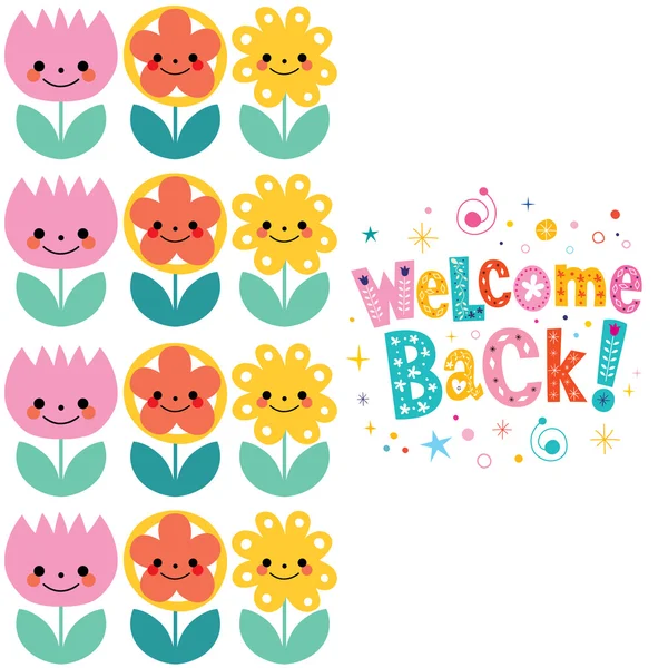 Welcome back card — Stock Vector