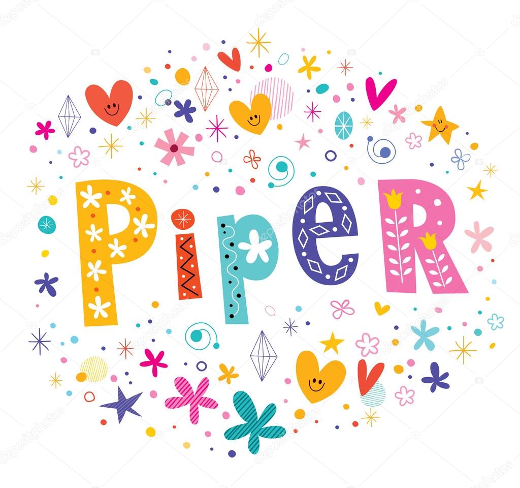 Piper girls name decorative lettering type design Stock Vector Image by