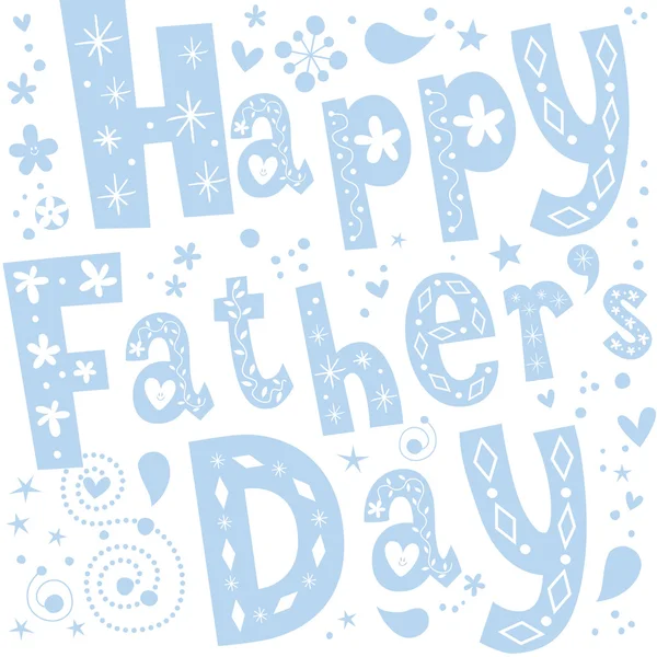 Glad fäder dag gratulationskort design med blå unika bokstäver — Stock vektor