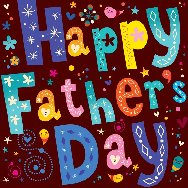 Mutlu Babalar Günü tebrik kartı tasarımı ile benzersiz yazı — Stok Vektör
