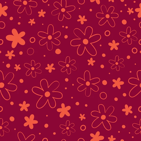 Red flowers seamless pattern — Stock Vector