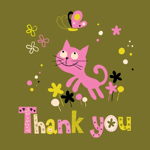 Thank you card with cute kitten Stock Vector Image by ©Aliasching